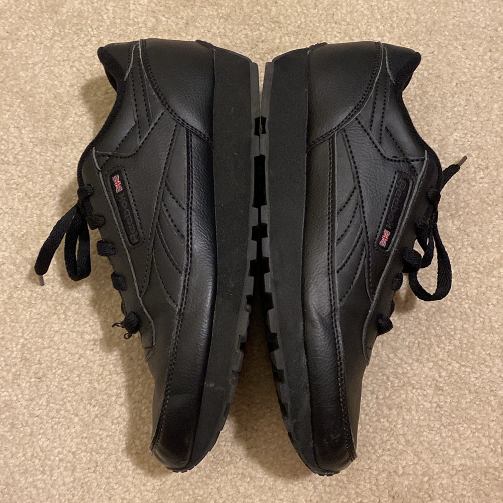 Reebok Classic Renaissance Black Leather Sneakers Size 7.5 - Picture 10 of 15